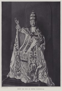 Papa Leo XIII, Papalık Tahtında (s/b fotoğraf) by Italian Photographer