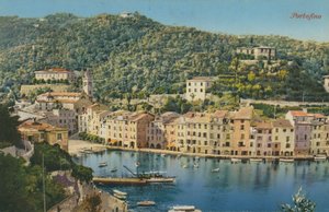 Portofino, İtalya. 1913 yılında gönderilen kartpostal.