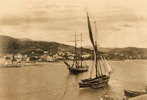 Sanremo, doğuda villalar ve oteller (s/b fotoğraf) by Italian Photographer