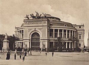 Sicilia / Sicilya: Politeama Garibaldi, Arch Damiani (siyah-beyaz fotoğraf) by Italian Photographer