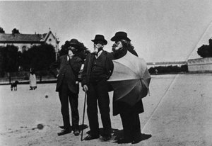 Besteci Giuseppe Verdi (1813-1901), mimar Camillo Boito (1836-1914) ve Noseda, 1898 civarında Milano