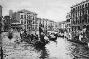 Venedik, Büyük Kanal kutlamada (s / b fotoğraf) by Italian Photographer