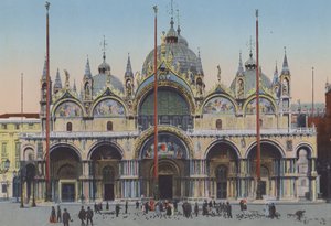 Venedik, San Marco Kilisesi Cephesi (renkli fotoğraf) by Italian Photographer