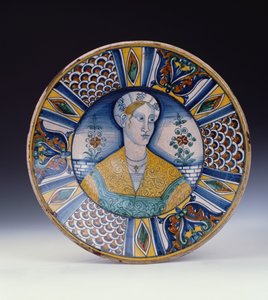 Bir Deruta büyük portre tabağı, c.1530 by Italian School