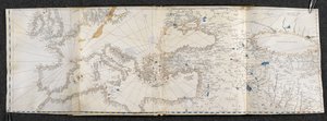 Ekle. 21592, f.1r Avrupa ve Asya Haritası. Portolano, yirmi bir haritada, her iki yarım küredeki ülkelerin (parşömen) by Italian School