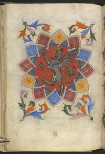 Ekle. 21965, f.5v Hanedan figürü: Bir griffin, Terziler Loncası Statüsü, 