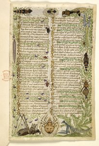 Ekle MS 28841 f.006r Yedi Kötülük üzerine bir düzyazı incelemesinden ve II. Frederick döneminde Sicilya tarihinden olaylar hakkında bir ayetten yapraklar, Cocharelli tarafından, c.1330-40 by Italian School