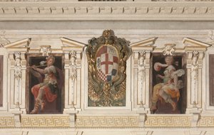 Marino ailesinin alegorik figürleri ve arması by Italian School