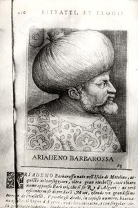 Ariadeno Barbarossa (c.1465-1546) (gravür) (s/b fotoğraf) by Italian School