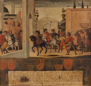 Büyükelçilerden oluşan bir heyetin Siena'ya gelişi by Italian School