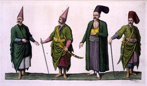 Bostandji, Khaseki ve diğer Osmanlı kostümü örnekleri, III. by Italian School