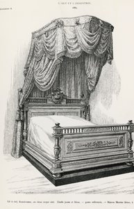 Gölgelik yatak, Mercier Freres, Paris, Sanat ve endüstriden illüstrasyon by Italian School