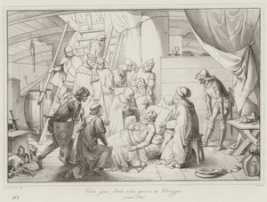Carlo Zeno Chioggia savaşında yaralandı by Italian School