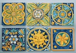 Tipik Caltagirone tarzında seramik karolar (seramik) by Italian School