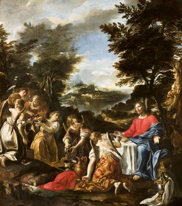Melekler Tarafından Hizmet Edilen Mesih, c.1650-1700 by Italian School