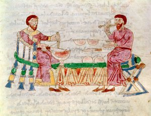 Codex 132 Livre 22 Bölüm 1 Yemek, from De Universo, Rabanus Maurus (c.780-856) 1023 by Italian School