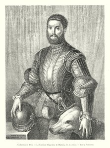 Pitti koleksiyonu, Kardinal Hippolyte de Medici, Julien'in oğlu, Pontormo tarafından (gravür) by Italian School
