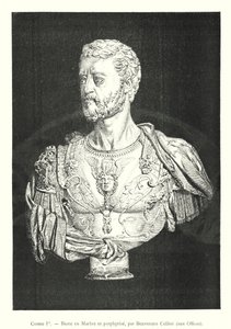 Cosimo I, Mermer ve Porfiri Büstü, Benvenuto Cellini tarafından, Uffizi