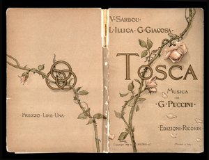 Kapak, Libretto della Tosca, Giacomo Puccini, Ricordi Edition, İtalya by Italian School