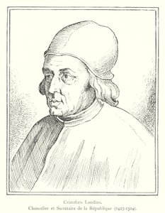 Cristoforo Landino, Şansölye ve Cumhuriyet Sekreteri by Italian School