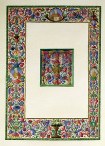 Baba Tanrı ve iki peygamber ile dekoratif sınır ve bir siren ve iki putti ile tarihsel bir başlangıç T, 15.-16. yüzyıl by Italian School