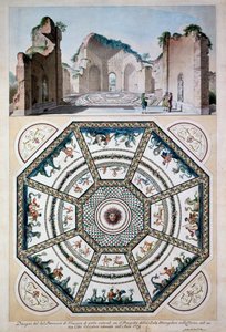 Sekizgen mozaik zemin tasarımı, 1779 (kağıt üzerine kalem & mürekkep ve wc) by Italian School