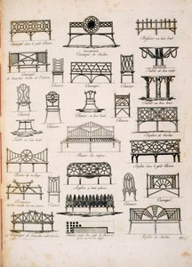 Bahçe koltukları için tasarımlar, J.G. Grohmann, 1805