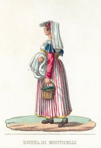 Donna Di Monticelli (renkli gravür) by Italian School