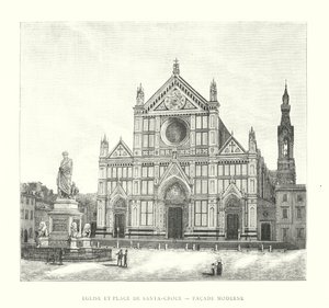 Kilise ve Santa-Croce Meydanı, Modern Cephe (gravür) by Italian School