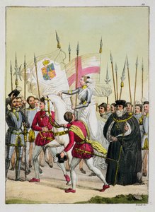 Elizabeth I, Ulusların Tarihinden 12 numaralı levha (aquatint) by Italian School
