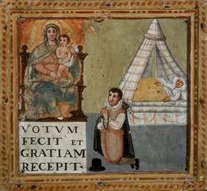 Eski voto, bir hastalıktan iyileştiği için Meryem