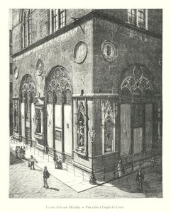 Cephe d'Or san Michele, Corso'nun köşesinden görünüm (gravür) by Italian School