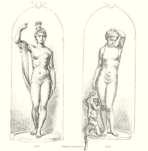 Figürinler du Piedestal, Pallas, Venüs (gravür) by Italian School