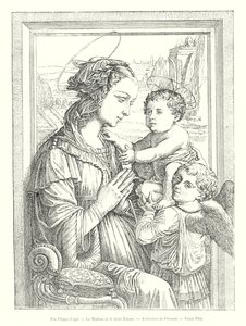 Fra Filippo Lippi, Madonna ve İlahi Çocuk, Floransa Koleksiyonu, Palazzo Pitti (gravür) by Italian School