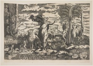 Hayvanları Yaratan Tanrı, c.1550 by Italian School