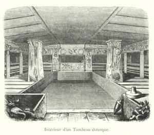 Etrüsk Mezarının İçi (gravür) by Italian School