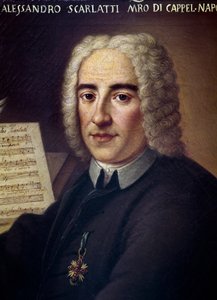 İtalyan besteci Alessandro Scarlatti, detay (tuval üzerine yağlıboya) by Italian School