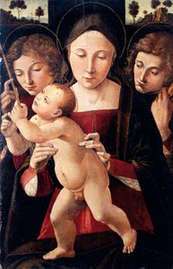 İtalya, Asissi, Madonna ve İki Melekli Çocuk by Italian School