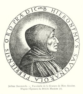 Jerome Savonarole, Marc Antoine Gravürünün tıpkıbasımı, British Museum'un Kanıtından Sonra, I (gravür) by Italian School