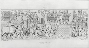 La Colonna Trajana, Trajan Sütunu by Italian School