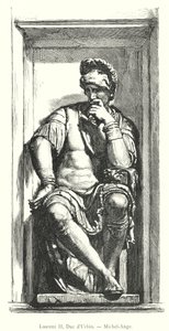 Laurent II, Duc d'Urbin, Michel-Ange (gravür) by Italian School