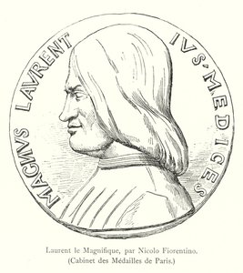 Muhteşem Laurent, Nicolo Fiorentino, Kabine des Medailles de Paris (gravür) by Italian School