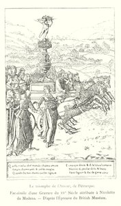 Aşkın Zaferi, Petrarch tarafından, Nicoletto da Modena'ya atfedilen 15. Yüzyıl Gravürünün tıpkıbasımı, British Museum Baskısından Sonra (gravür) by Italian School