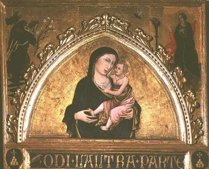 Madonna ve Çocuk (panelde öfke) by Italian School