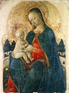 Madonna ve Bahçedeki Çocuk, Venedikli Ressam (panel) by Italian School