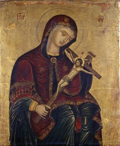 Haçlı Meryem (söğüt ağacı üzerinde tempera) by Italian School