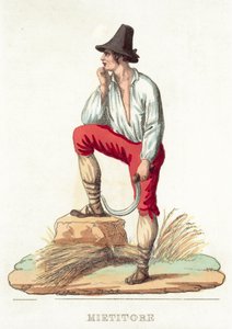 Mietitore (renkli gravür) by Italian School