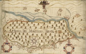 Montello, harita, XVIII yüzyıl, Veneto, İtalya by Italian School