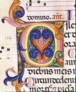 Ms 559 f.206v Paolo Soldini (fl.1342-86) 1379 (parşömen) tarafından aydınlatılan Santa Maria Novella Mezmurundan tarihlendirilmiş ilk 