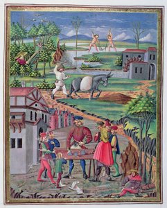 Bayan 'De Sphaera' fol.13r Kırsalda Çalışma ve Oyun by Italian School